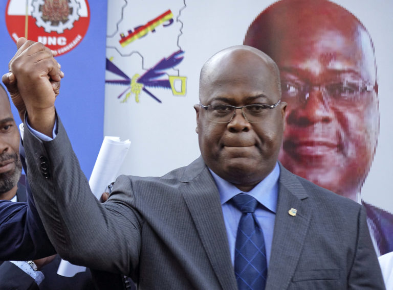 AP Photo, Felix Tshisekedi, Vital Kamerhe,ARCHIVO - Esta fotografía de archivo del 23 de noviembre de 2018 muestra al candidato opositor Felix Tshisekedi durante una conferencia de prensa en Nairobi, Kenia. (AP Foto/Ben Curtis, Archivo)