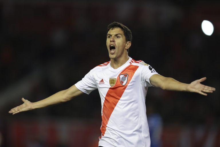 AP Photo,Ignacio Fernández de River Plate durante el partido ante Cruzeiro de Brasil por la Copa Libertadores en Buenos Aires, el martes 23 de julio de 2019. (AP Foto/Natacha Pisarenko)