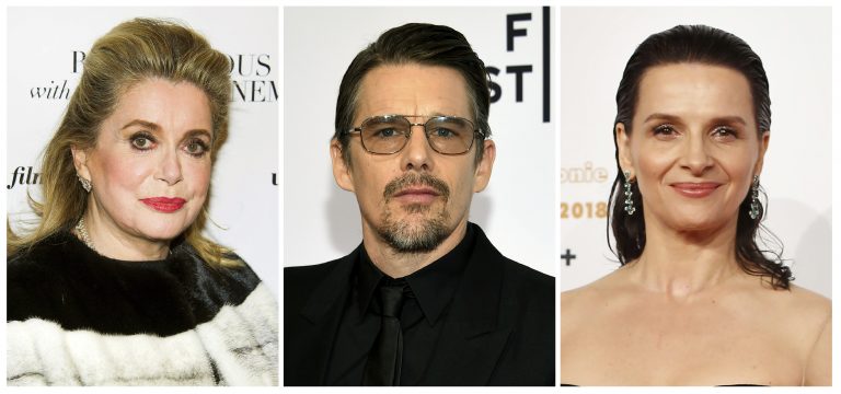 AP Photo,En esta combinación de fotos, de izquierda a derecha, los actores Catherine Deneuve, Ethan Hawke y Juliette Binoche, protagonistas de la película del director japonés Hirokazu Kore-eda 